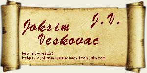 Joksim Veškovac vizit kartica